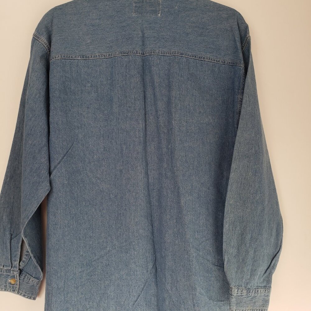 Let's Quizz Again Vintage Embroidered Skiing Bears Denim Shirt - Picture 2 of 11
